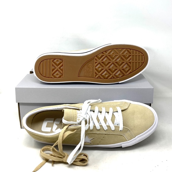Converse One Star Pro Suede Sneakers Oat Milk Low Top Casual Men's Size A04155C - Picture 3 of 11